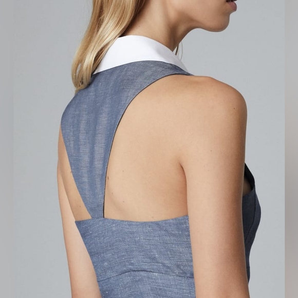 NWT REISS | Mira Contrast Collar Mini Dress - Picture 7 of 10